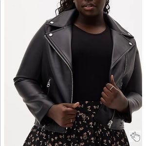 NWOT TORRID Black Faux Leather Moto Jacket